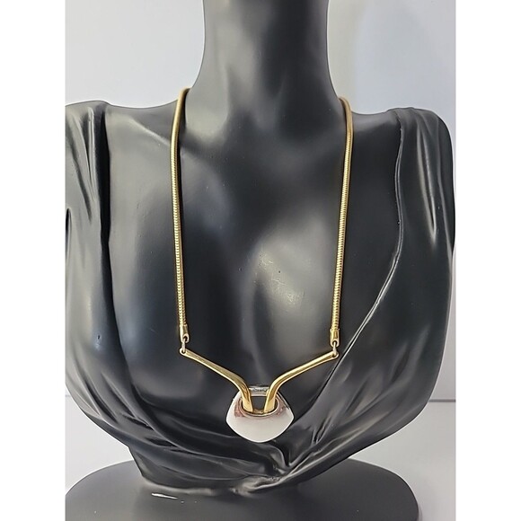 Vintage Amway Necklace Rope Chain Gold Tone Silver Tone Pendant Jewelry Costume - Picture 3 of 14